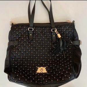 Juicy Couture Daydreamer Quilted Gold Studded Black Bag